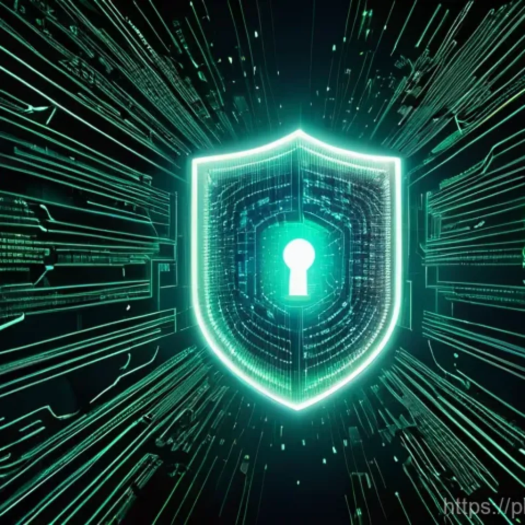 암호화 프로토콜의 적용 범위 및 한계 - A hyper-realistic digital artwork depicting an "Invisible Shield of Encryption" protecting a secure ...