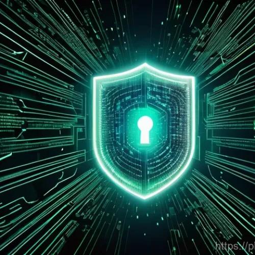 암호화 프로토콜의 적용 범위 및 한계 - A hyper-realistic digital artwork depicting an "Invisible Shield of Encryption" protecting a secure ...