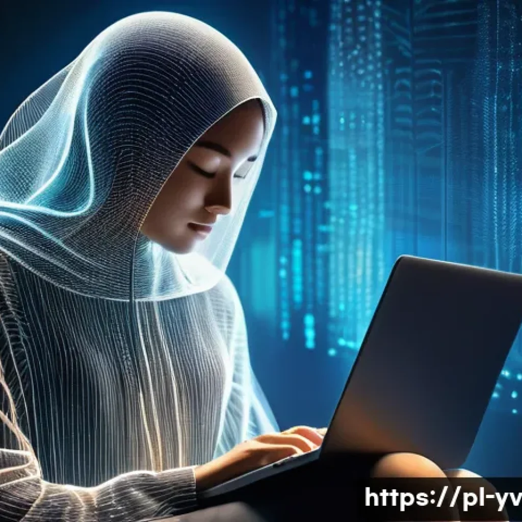 암호화 프로토콜의 기술적 이점과 단점 - **Digital Guardian of Data**
    A serene, almost ethereal guardian figure, subtly composed of flowi...