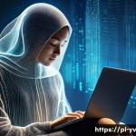 암호화 프로토콜의 기술적 이점과 단점 - **Digital Guardian of Data**
    A serene, almost ethereal guardian figure, subtly composed of flowi...