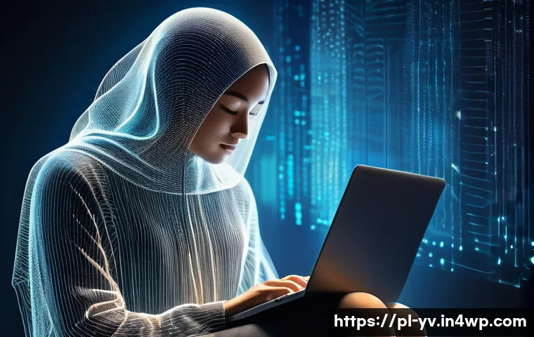 암호화 프로토콜의 기술적 이점과 단점 - **Digital Guardian of Data**
    A serene, almost ethereal guardian figure, subtly composed of flowi...