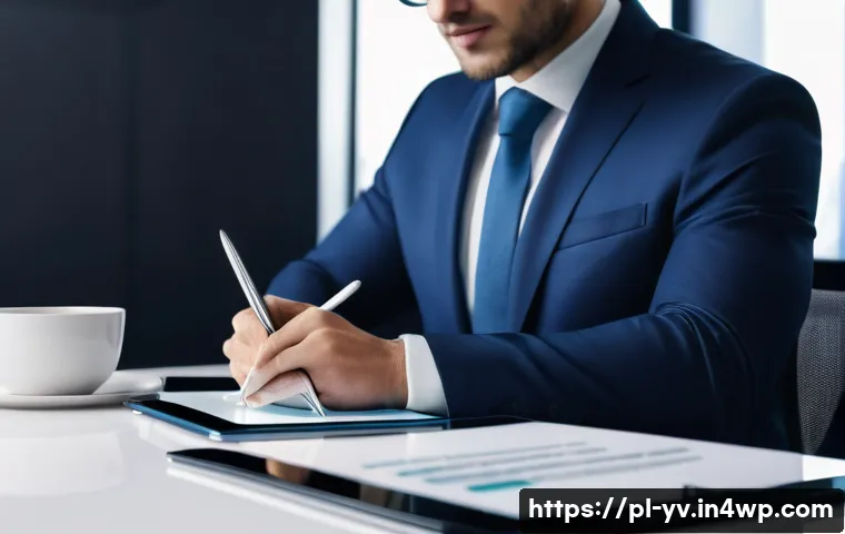 디지털 서명과 암호화 프로토콜의 연관성 - A modern office setting showing a professional Polish businessperson digitally signing a legal contr...