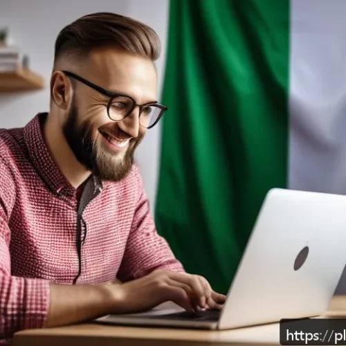 Home 17 암호화 프로토콜의 기본 원리와 용도 - A modern digital workspace scene showing a Polish professional using a laptop in a cozy home office ...