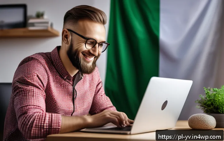 암호화 프로토콜의 기본 원리와 용도 - A modern digital workspace scene showing a Polish professional using a laptop in a cozy home office ...